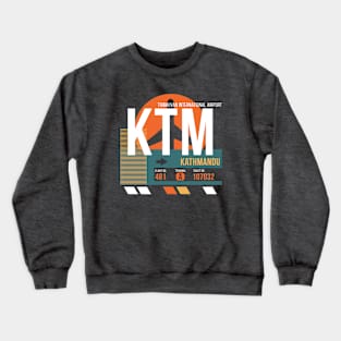 Kathmandu (KTM) Airport Code Baggage Tag A Crewneck Sweatshirt